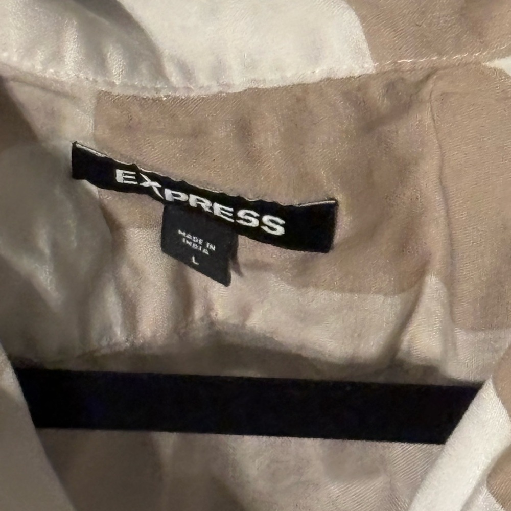 Neutral Block Print Short-Sleeve Button-Up Shirt - Picture 2 of 2